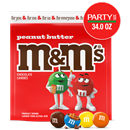 M&M'S Peanut Butter Milk Chocolate Candy, Party Size, 34 oz Bag
