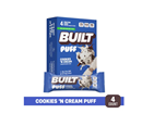 BUILT Puff Protein Bars, Cookies 'N Cream, 4-1.41 oz