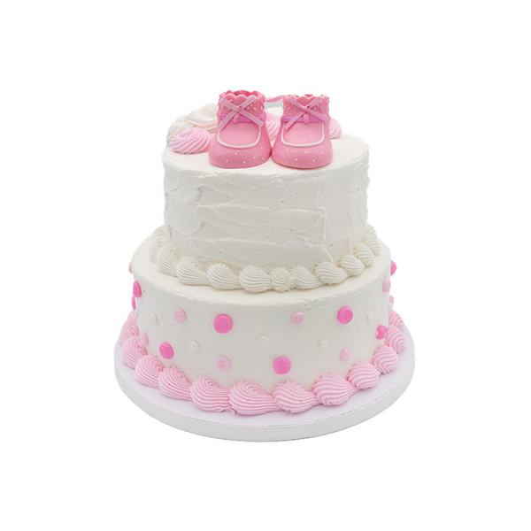 Pink Baby Booties - Tiered Cake | Hy-Vee Aisles Online Grocery