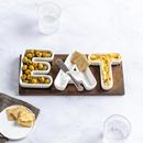 Mud Pie Serving Board, "EAT" Tidbit Bowls, and Spreader, 5 Piece Set