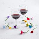 Trudeau Silicone Flower-Shaped Wine Charms-Assorted Colors