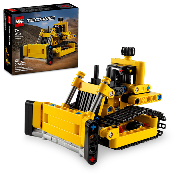 LEGO Technic Heavy-Duty Bulldozer Building Set, 42163, 195 Pieces