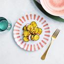 Hy-Vee Seasons Striped Dessert Plate in Pink