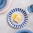 Hy-Vee Seasons Striped Dessert Plate in Blue