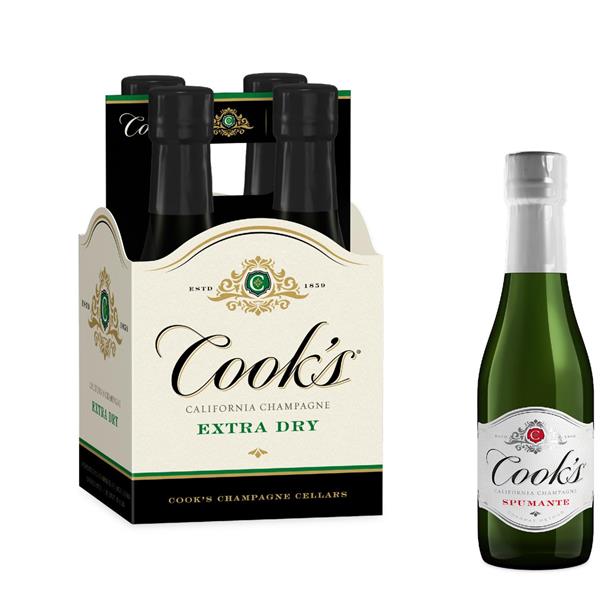 Cook's California Champagne Extra Dry White Sparkling Wine 4pk