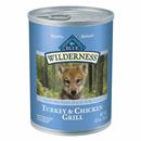 Blue Buffalo Wilderness High Protein, Natural Puppy Wet Dog Food, Turkey & Chicken Grill