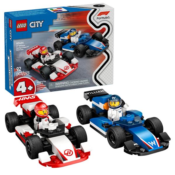 LEGO City F1 Williams Racing & Haas F1 Race Cars Building Toy