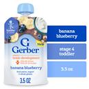 Gerber Stage 4 Toddler Food, Banana Blueberry, Fruit Puree, Yogurt & Whole Grains Pouches