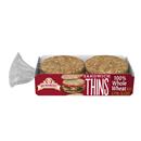 Brownberry Sandwich Thins Whole Wheat Rolls, 6 count, Pre-sliced Sandwich Thins