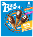 Blue Bunny Mini Swirls Classic Mini Cones Variety Pack, Frozen Dessert, 8 Pack