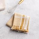 Hy-Vee Seasons Waffle Tea Towel in White and Honey Mustard