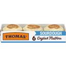 Thomas' English Muffins, Sourdough, 6Ct