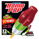 Bomb Pop Extremes Super Sour Cherry Limeade Ice Pops, Frozen Freezer Dessert, 12 Pack