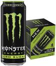 Monster Energy Drink, Zero Sugar, Sugar Free Energy Drink 4Pk
