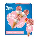 Blue Bunny Mini Swirls Strawberry Shortcake Cones, Frozen Dessert for Winter