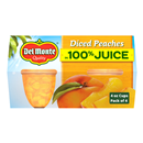 Del Monte Diced Peaches Fruit Cup Snacks In 100% Fruit Juice, 4-4 Oz. Cups Peach Fruit Cups 4 Pack