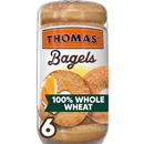 Thomas' 100% Whole Wheat Bagels, 6 Count