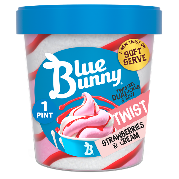 Blue Bunny Twist Strawberries and Cream Frozen Dessert | Hy