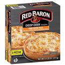Red Baron Frozen Pizza Deep Dish Singles Four Cheese, 2 Count