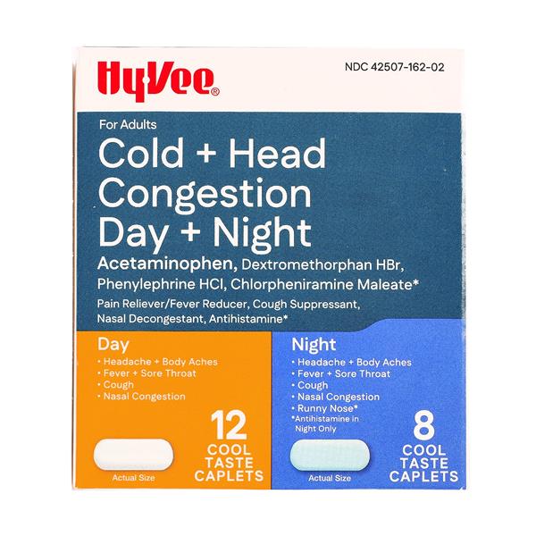 Hy-Vee Cold + Head Congestion Day + Night Caplets | Hy-Vee Aisles ...