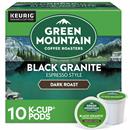 Green Mountain Coffee Roasters Black Granite, Keurig Single Serve K-Cup Pods, Espresso Style Dark Roast, 10 Count