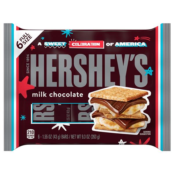 HERSHEY'S Milk Chocolate Candy Bars, 1.55 oz (6 Count) | Hy-Vee