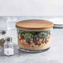 Anchor Hocking Glass Party Serving Bowl with Acacia Wood Lid