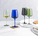 Viski Reserve Nouveau Crystal Wine Glasses in Seaside, Set of 4