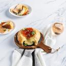 BIA Round 10 In. Wood and Slate Serving Board
