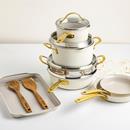 Hy-Vee Seasons 16 Piece Nonstick Cookware Set in Linen