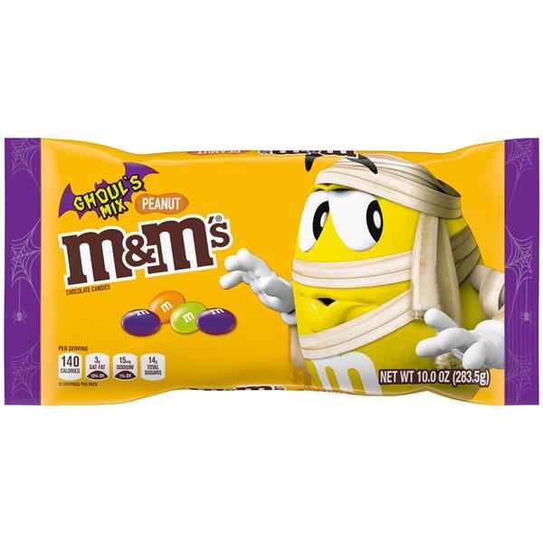 M&M'S Peanut Milk Chocolate Ghoul's Mix Chocolate Halloween Candy, 10oz