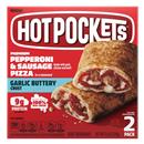 Hot Pockets Hot Pockets Frozen Snacks Pepperoni & Sausage Pizza with Garlic Buttery Crust Frozen Sandwiches 2pk