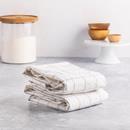 Hy-Vee Seasons Vintage Wash Tea Towels in White and Fieldstone Gray, Set of 2