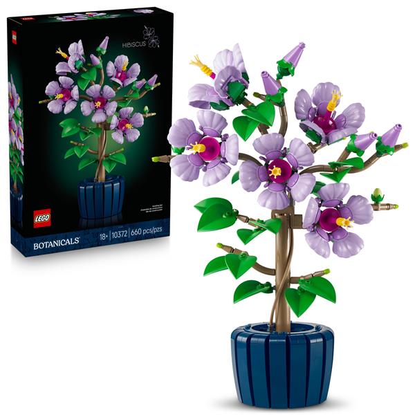 LEGO Botanicals Hibiscus Flower Building Set 10372, 660 Pieces, 18