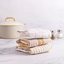 Hy-Vee Seasons Tea Towels in White and Honey Mustard, Set of 3