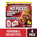 Hot Pockets Pepperoni and Sausage Pizza, Italian Style Seasoned Crust, 4Ct