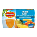 Del Monte No Sugar Added Mixed Fruit Fruit Cup Snacks, 4-4 Oz. Cups