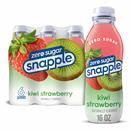 Snapple Zero Sugar Strawberry Kiwi Flavored Fruit Drink, 6 Pack