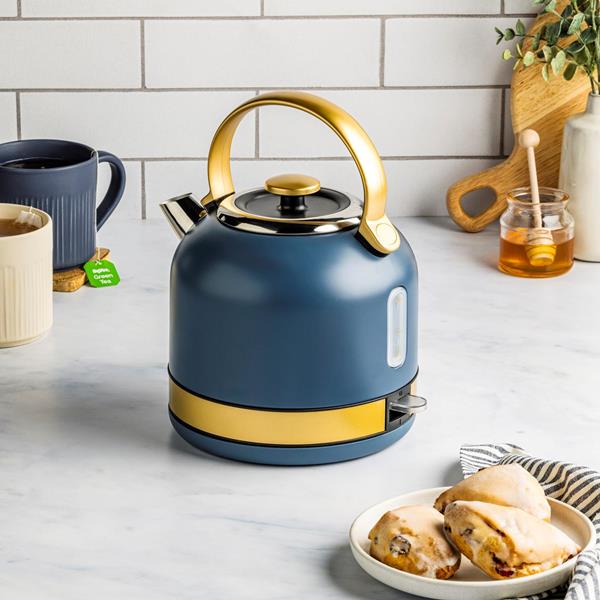 Electric Kettle Navy And Copper Kettle And Toaster Tea Kettle