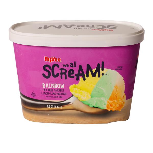 Hy-Vee We All Scream Rainbow Sherbet Ice Cream | Hy-Vee Aisles
