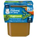 Gerber 2nd Foods Natural for Baby Veggie Power Baby Food, Pea Carrot Spinach, 4 oz Tubs (2 Pack)