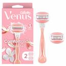 Gillette Venus ComfortGlide White Tea Women's Razor Handle + 2 Blade Refills