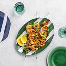 Hy-Vee Seasons Striped Serving Platter in Green