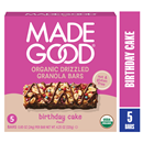 MadeGood Birthday Cake Chocolate Drizzled Granola Bars, 5 Pack