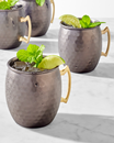 Silver One Hammered Copper Finish Moscow Mule Kit 4 Pack