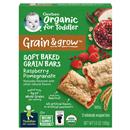 Gerber Grain & Grow Organic Raspberry Pomegranate Soft Baked Grain Bars 8 ct Box
