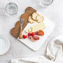 Mud Pie Scalloped Wood and Marble Serving Board Set