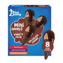 Blue Bunny Mini Swirls Chocolate Lovers Cones, Frozen Dessert