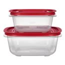 Rubbermaid 7.81- and 14.66-Cup EasyStore Square Containers, 2 Pack, Food Storage Containers, Food Storage Containers with Lids