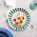 Hy-Vee Seasons Striped Dessert Plate in Green